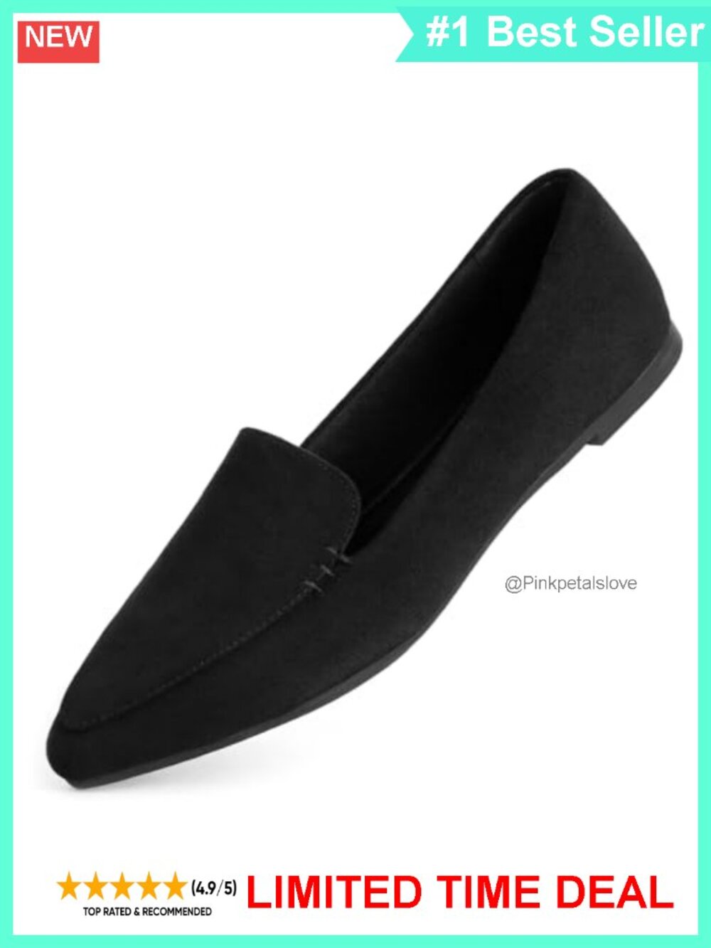 Pointed Toe Flats Slip On Loafers with Arch Support for Work